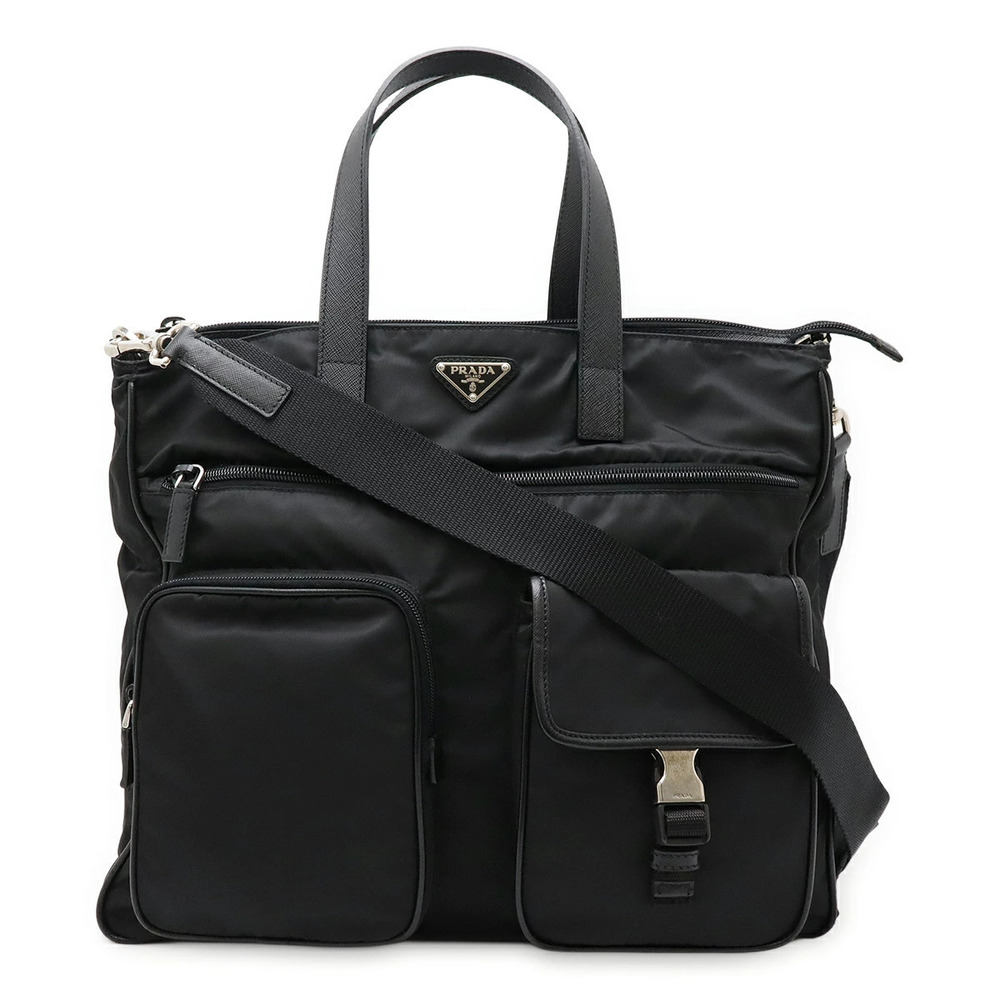 Prada business bag Briefcase Tessuto tote Crossbody leather NERO black